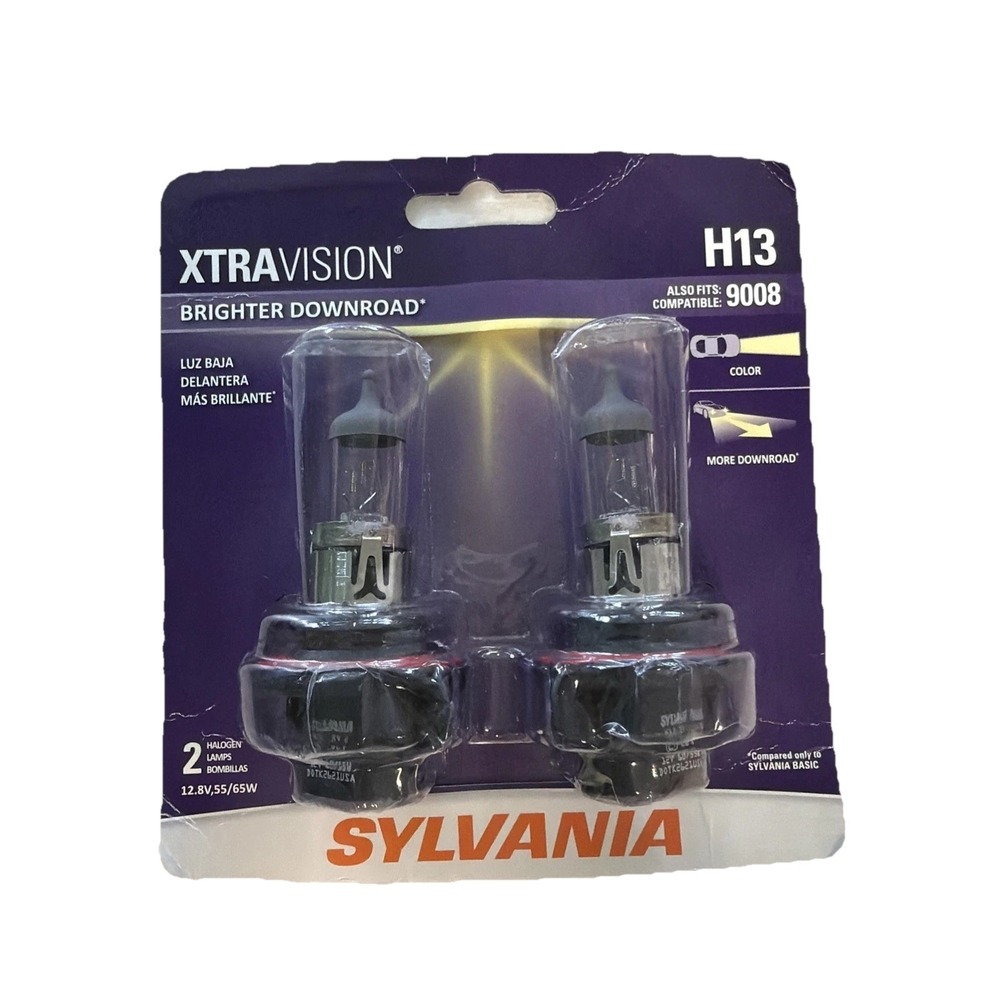 Sylvania XtraVision H13 Brighter Downroad 2 Halogen Lamps 9008